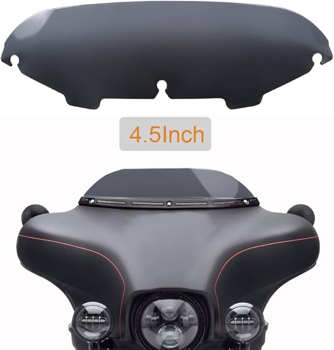 Smoke 4.5" Windshield Windscreen Compatible for 1996-2013 Harley Davidson Touring Street Glide Electra Glide FLHT FLHTCU Ultra Classic Glide FLHX FLHTK Tri Glide 96-13