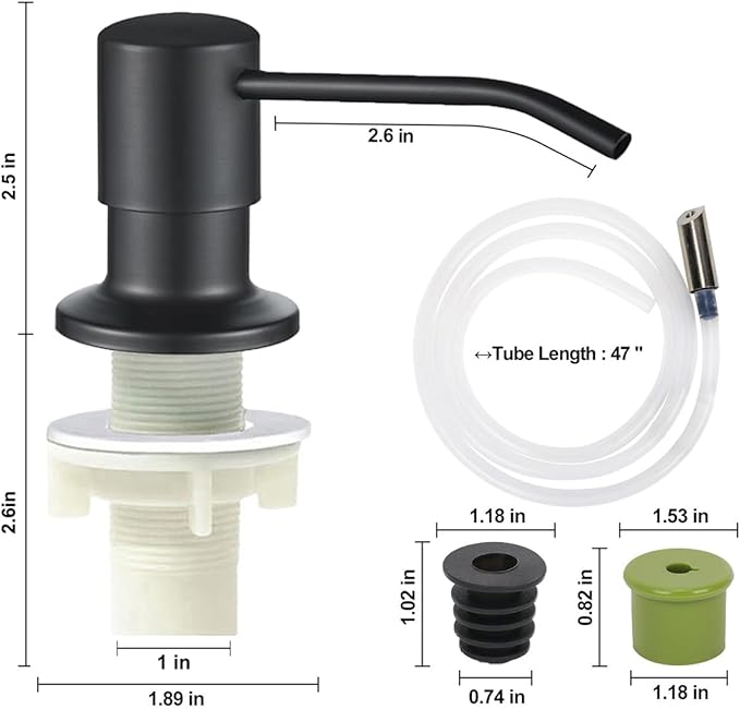 Soap Dispenser for Kitchen Sink,Stainless Steel Countertop Dish Soap Dispenser Pump with 47" Extension Tube