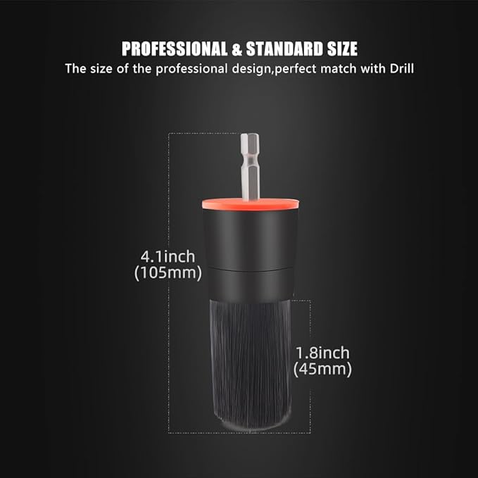 SPTA 5Pcs Car Detail Drill Brush Attachment Head Set for Cleaning Interior or Exterior, Used on Electric Drill, Electric Driver
