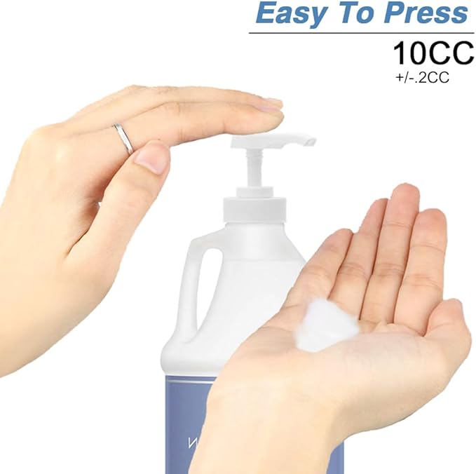 3 Pcs Gallon Shampoo Pump Top Replacement White Pump for Gallon Jug Dispensing 38-400 10cc Gallon Jug Pump Dispenser Lotion, Fits 1 Gallon Bottle 64oz 128oz Hand Sanitizer Containers