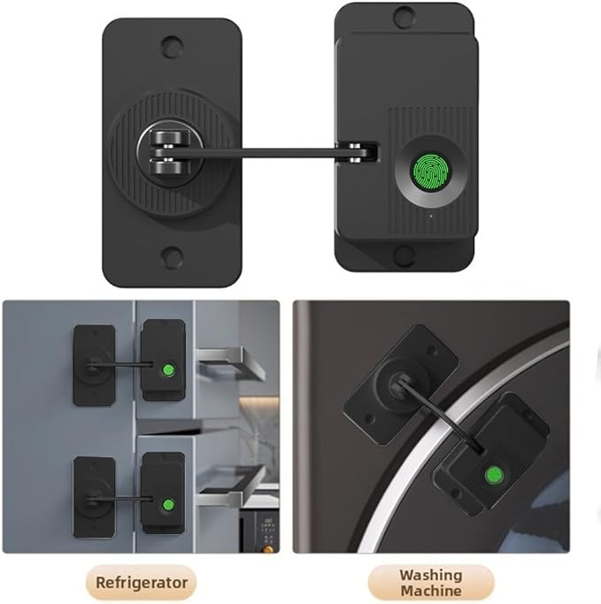 Smart Fingerprint Lock Designed For Child Safety On Doors Drawers Cabinets With Mounting Options