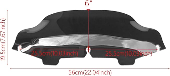 6" Windshield Windscreen Compatible for Harley Touring Electra Street Glide FLHX FLHT 1996-2013 (Black, 6")