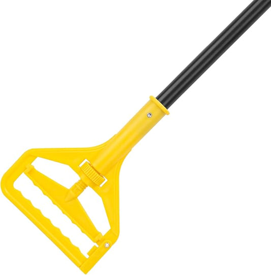KeFanta 60 Inch Mop Handle Commercial Heavy Duty,Industrial Mop Stick Replacement Quick Change,Wet Mops Head Replacement Holder for Floor Cleaning(Yellow)