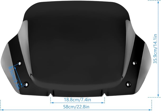 14" Windshield for Harley Street Glide CVO FLHXSE 2023-2024 Wind Shield Windscreen Air Deflector Compatible for Harley Street Glide CVO 2024 (Black)