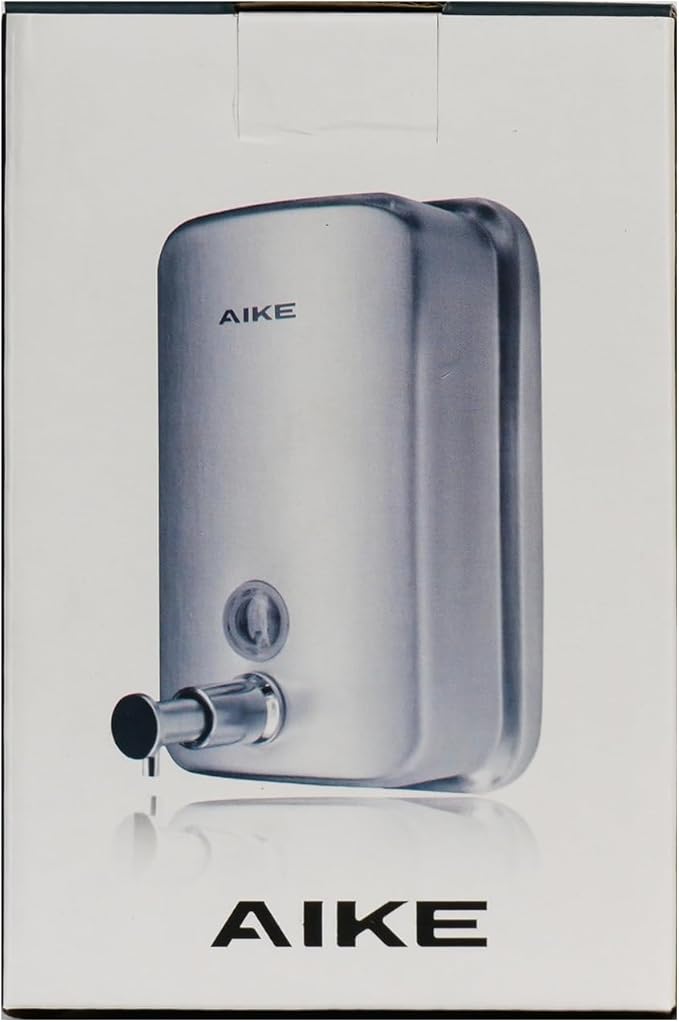 AIKE Polished Stainless Steel Wall Mount Pump Soap Dispenser Polished 17 fl.oz. AK1001