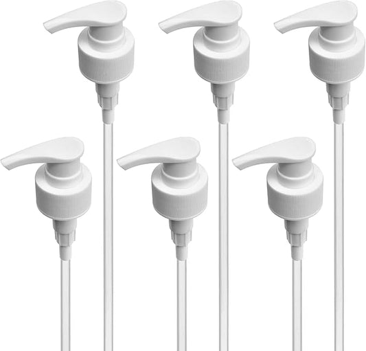 Universal Pump Dispenser, 28/410 Pump Lid Top Replacement Fits Most 1 Liter (33.8oz) Bottles for Sanitizer, Lotion, Shampoo, Conditioner (6 Pack)