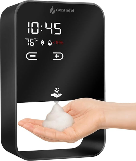 EliteJet Automatic Foaming Soap Dispenser Touchless - Wall Mount & Countertop, Aluminum Alloy Body, Automatic Soap Dispenser Touchless with Dual Power (USB/Battery), LED Display