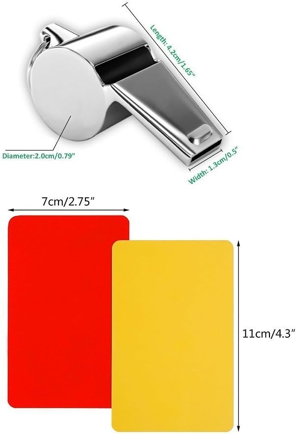 Golvery Soccer Kit - Metal Whistle with Referee Cards Set, Referee Cards for Soccer Football, Ideal Referee Kits for Game Sports