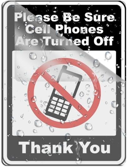 Be Sure Cell Phones Are Turned Off Sign Sign,8X6" Acrylic Signs With 3M Tape For Your Business Door Board Office Store Restroom (Black)