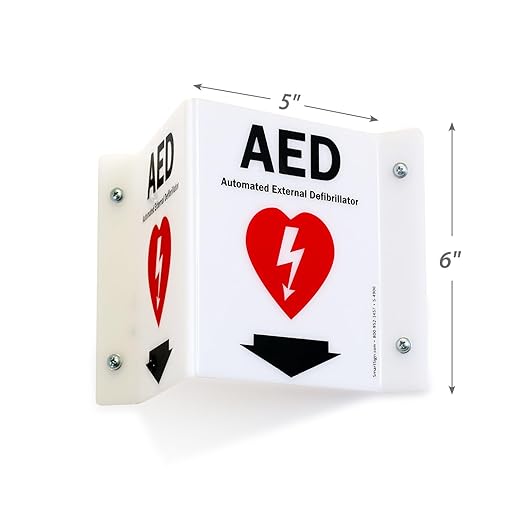 SmartSign "AED" Projecting Sign | 5" x 6" Acrylic