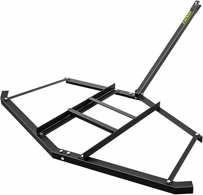 Driveway Drag, 66" Heavy Duty Steel Driveway Drag Harrow with Pin-Style Hitch, Tow Behind Grader for ATV, UTV, Garden Lawn Tractors – Adjustable Bars for Efficient Driveway and Lawn Maintenance