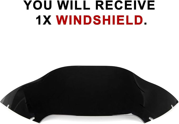 PSLER 8" Wave Windshield Wind Splitter - Road Glide Windshield Motorcycle Accessories for Touring Road Glide FLTR(Black)