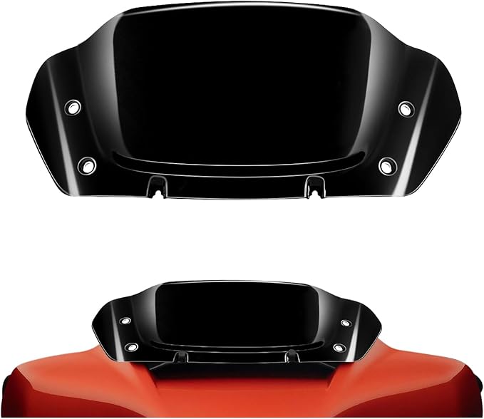 8" Wave Windshield Windscreen Wind Splitter Fit for Harley Davidson Street Glide FLHX 2024-2025, CVO Street Glide FLHXSE 2023-25, FLHXU 2025, Black