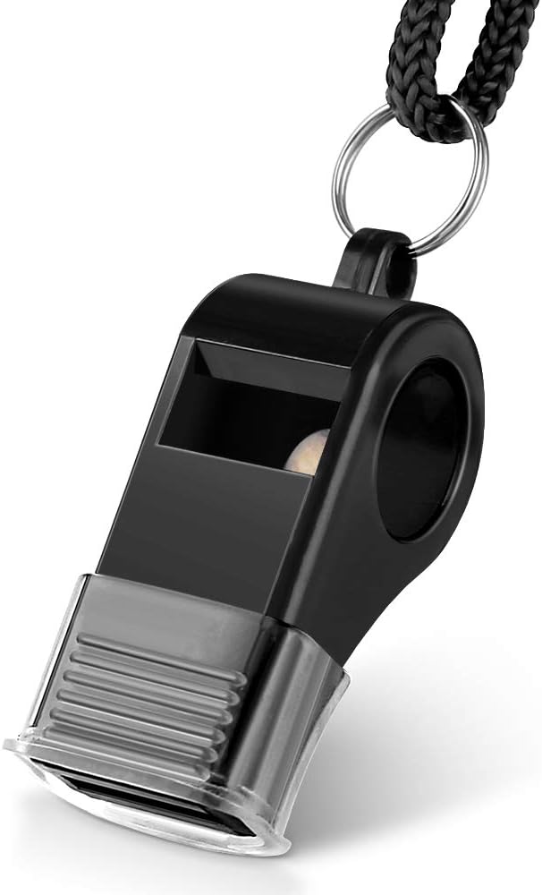 Whistle, 2 Packs Plastic Sports Whistles with Lanyard, Loud Crisp Sound Whistle Ideal for Coaches, Referees, and Officials