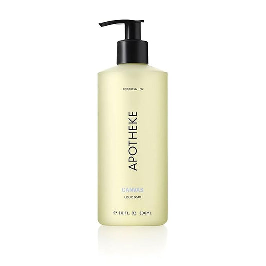 APOTHEKE Liquid Hand Soap, Canvas - 10 Fl Oz Hydrating Handsoap with Premium Fragrance Oils Gently Cleanses, Moisturizes & Rejuvenates Skin - Scented Hand Wash for Kitchen & Bathroom
