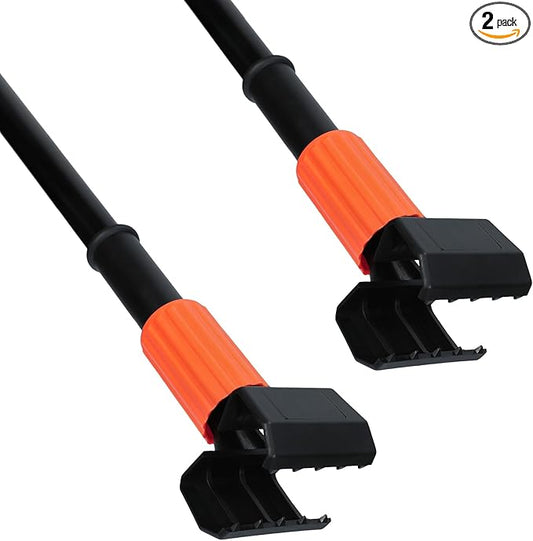 (2PK) Commercial Wet Mop Handles Replacement, Heavy Duty Jaw Clamp Style Mop Stick, Industrial Mop Grippers-Savety Orange