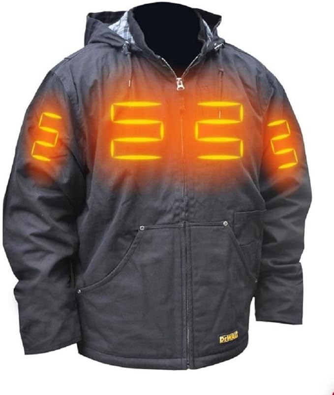 DEWALT Unisex Adult With 2.0ah Battery and Charger DEWALT Heated Heavy Duty Work Coat, Tobacco, 2X US