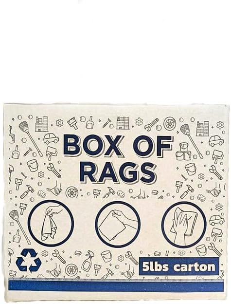 Recycled White Terry Cloth Rags (600 lbs Pallet - 120x5 lbs. Box) - High Absorbent Terry Towel Cleaning Rags for Cleaning House, Industrial & Workshops, Bulk Shop Rag