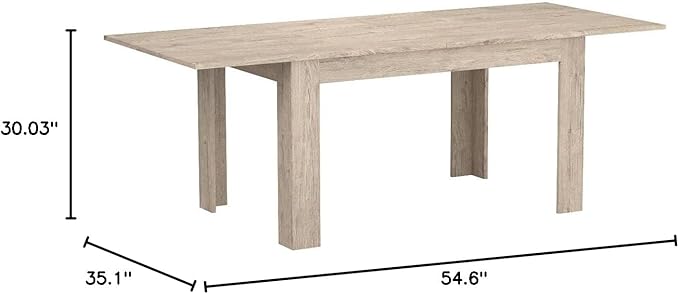 Mobili Fiver, Easy, Extendable Dining Table, 55,1(86,6) x35,4 in, Oak, for 6-8 People, Expandable Dining Table for Kitchen, Italian Furniture
