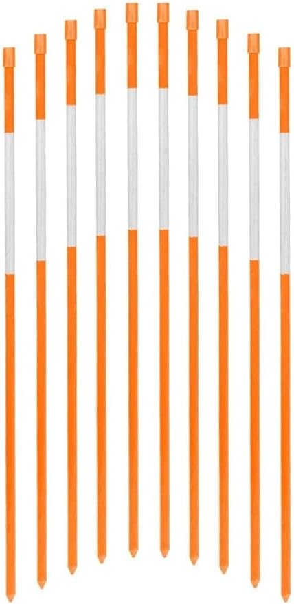 FiberMarker 48-Inch Reflective Driveway Markers, 5/16-Inch Dia Solid Snow Poles, Orange 25-Pack Reflective Snow Markers