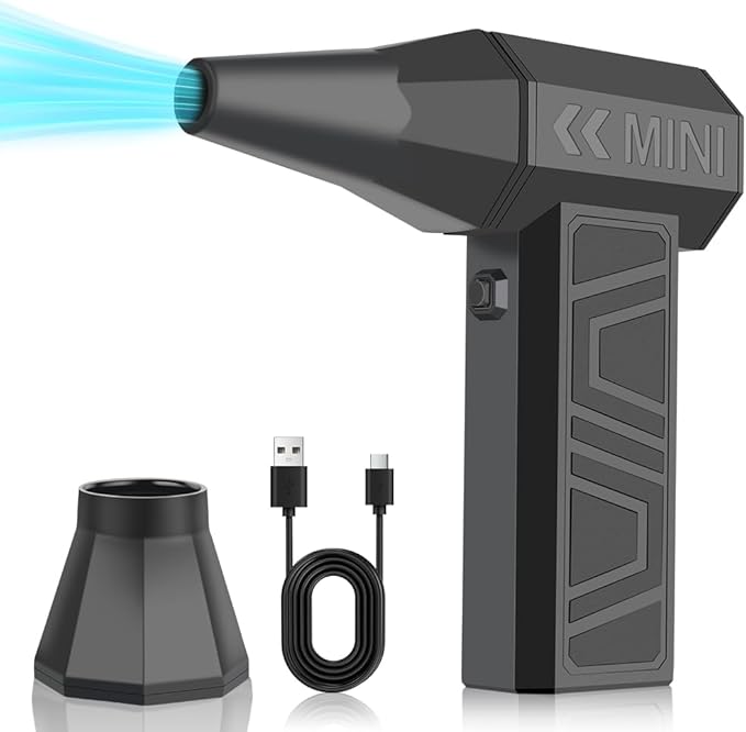 LEEPEE X3 Cordless Air Duster 130,000RPM High-Speed Mini Blower, 4-Gear Adjustable Power Turbo Jet Fan, Portable Dust Blower for Cleaning Electronics, Cars, Homes, and Outdoor Spaces