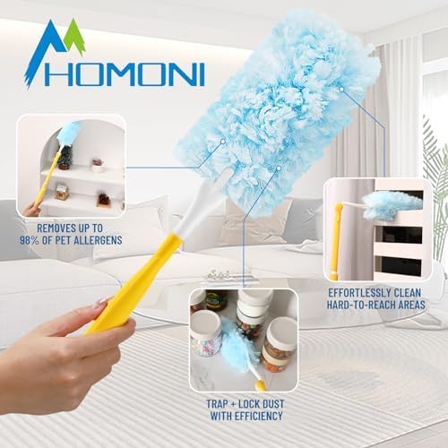Duster Refill for Swiffer Duster Refill，360 Dusters Heavy Duty Refills, Multi Surface Disposable Duster Kit Unscented for Home, Office, Furniture (50 Count + 2 Handle)