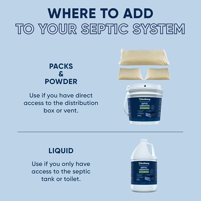 EcoStrong Septic Tank Shock Treatment | Bio Enzyme Septic Safe |Clears Leach & Drain Fields, Dissolves Organic Solids, Grease, Hair - Drain Deodorizer | Contains 3 Dissolvable Packs