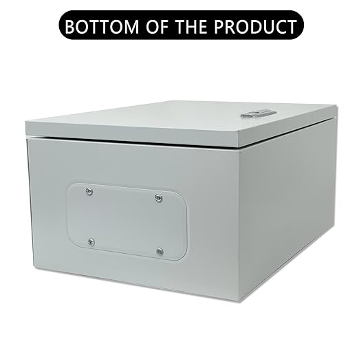Cold Rolled Steel Outdoor Electrical Box 12"x16"x8", Weatherproof Steel Electrical Junction Box with Lock, Mounting Plate, for Garage, Factory, Residential Electrical Equipment (12"x16"x8")
