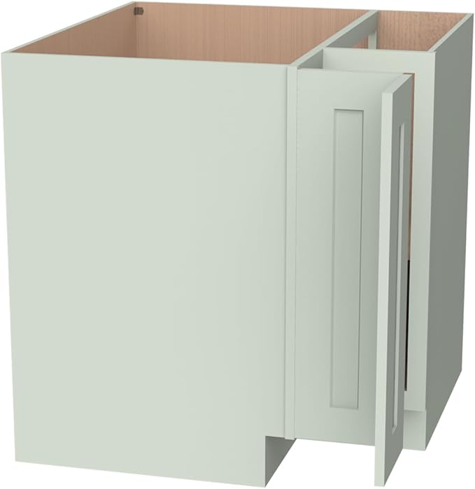 Kitchen Lazy Susan Corner Base Cabinet with Adjustable Shelf, Soft-Close Hinges, Solid Hardwood & Plywood Construction,Space-Saving RTA Storage Solution (SK-Jade Green, 33" W x 24" D x 34.5" H)