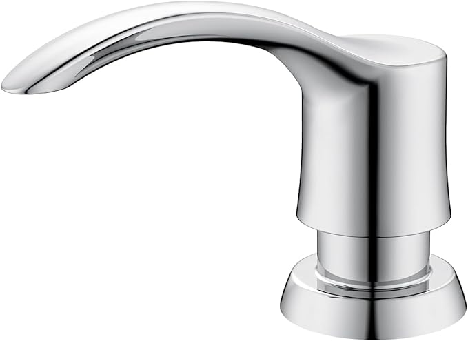 GAGALIFE Kitchen Sink Soap Dispenser with Large Bottle, Built in Sink Soap Dispenser Refill from Top, Chrome G080C