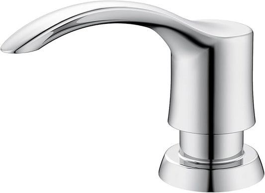 GAGALIFE Kitchen Sink Soap Dispenser with Large Bottle, Built in Sink Soap Dispenser Refill from Top, Chrome G080C
