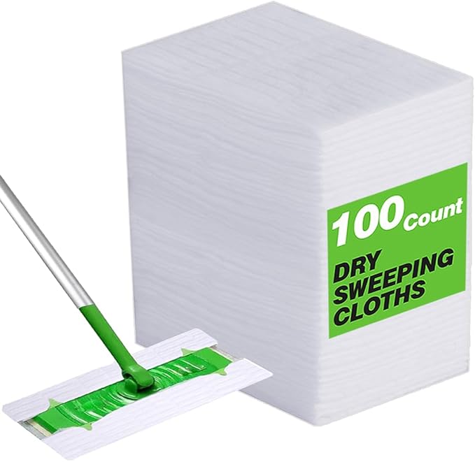 Dry Sweeping Cloths for Swiffer Sweeping Mops, Disposable Dry Refill Mop Pads for Mopping and Cleaning 100 Count