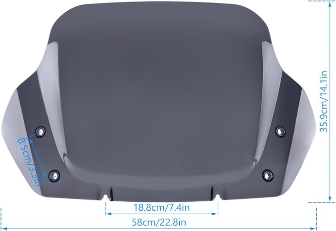 14" Windshield for Harley Street Glide CVO FLHXSE 2023-2024 Wind Shield Windscreen Air Deflector Compatible for Harley Street Glide CVO 2024(Smoke)