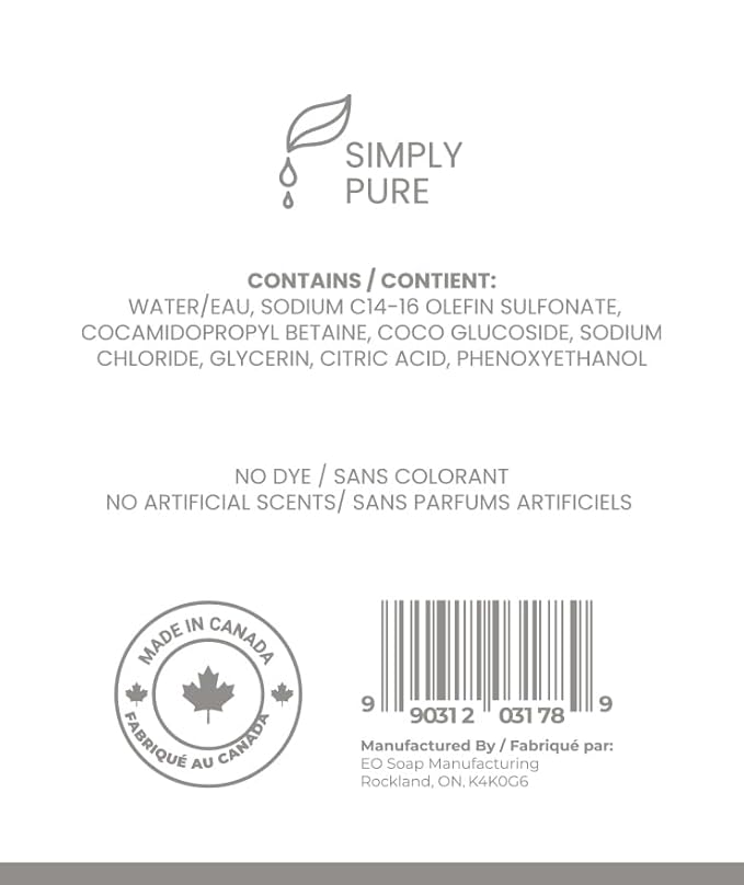 Luxury Liquid Hand Soap - Unscented Hand Wash - Gentle Hand Soap with Aloe Vera - Handsoap for Bathroom & Kitchen - Moisturizing Hand Soap, Simply Pure Scent (Unscented), 33.8 fl. oz.