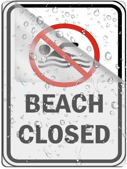 Acrylic Signage,8X6 Inches,1/4 Inch Thick, Beach Closed Sign For Signs,Crafts,Fish Tanks,Table Tops,Windows Glass
