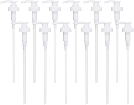 Gallon Pump Dispenser, Fits Most 1 Gallon Jugs and Containers 38/400 Snow Cone Syrup Pump Lid Top Replacement for Sanitizer, Lotion, Shampoo, Conditioner (12 Pack)