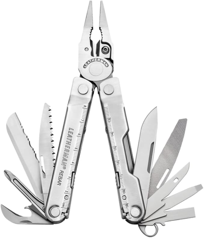LEATHERMAN, Rebar Multitool with Premium Replaceable Wire Cutters and Saw, Stainless Steel