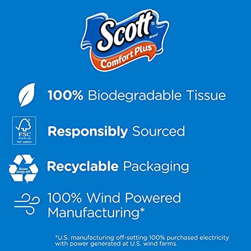 Scott ComfortPlus Toilet Paper, 36 Mega Rolls = 144 Regular Rolls, Bath Tissue, 462 Sheets Per Roll, White, 36 Count