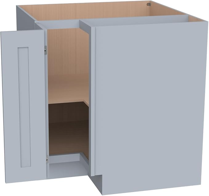 Kitchen Lazy Susan Corner Base Cabinet with Adjustable Shelf, Soft-Close Hinges, Solid Hardwood & Plywood Construction,Space-Saving RTA Storage Solution (SK-Grey, 33" W x 24" D x 34.5" H)