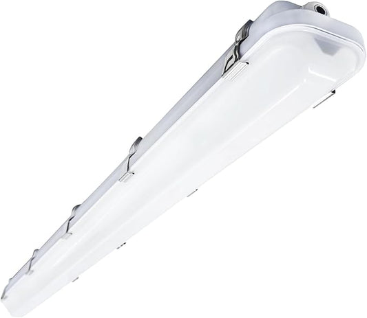 JTT LED Vapor Tight Light 60W/50W/40W 7800lm (180W Eq.), Waterproof LED Outdoor Shop Light 6000K/5000K/4000K IP65 Vapor Proof Fixture for Parking Garage Car Wash Warehouse ETL Listed