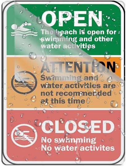 Wall Acrylic Signs With 3M Tape Adhesive For Office, Home, Store, Restaurant, No Drilling 8X6 Inch Beach Status Sign