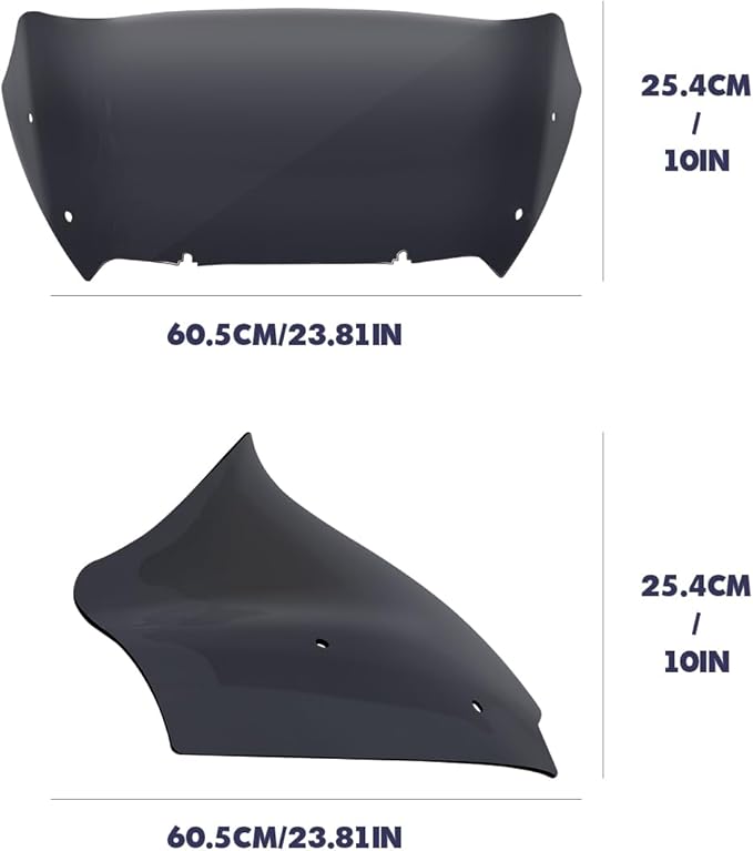 Smoke 10" Wave Windshield Compatible for Harley CVO Road Glide 2024 Wind Shield Windscreen Air Deflector for Harley Davidson Road Glide CVO FLTRXSE 2023-2024 FLTRX FLTRXSTSE 2024