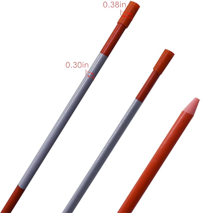 findmall 20PCS 48inch Driveway Markers, 5/16 Diameter Snow Stakes, Orange Reflective Marker for Parking Lots, Walkways