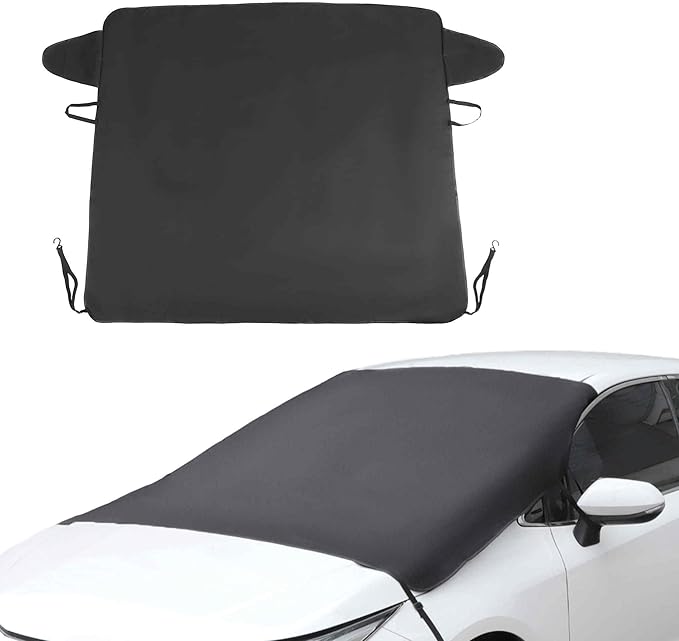 Windshield Cover for Ice and Snow Oxford Fabric Windshield Frost Cover for Car | Water Heat & Sag-Proof Windproof Double Strap Design for All-Weather Protection (56" x 63")