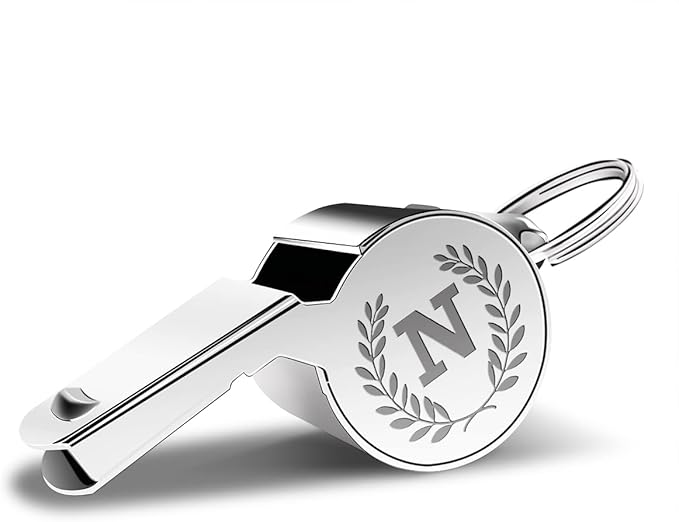 Letters Coach Gifts, Whistle for Coaches, Whistle Emergency, Thank You Coach Gifts, Coaches Whistle with Lanyard Cheer Coach Gift for Men Women Teachers Referees School Sports Coach Outdoor, Letter N