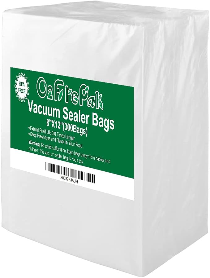 O2frepak 300 Count 8x12 Quart Vacuum Sealer Bags with BPA Free and Heavy Duty, Vacuum Seal Food Sealer Bags,Great for Food Storage Vaccume Sealer PreCut Bag