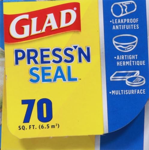 Glad Press'N Seal Food Plastic Wrap, 70 Square Foot Roll (Package May Vary) (Pack of 12)