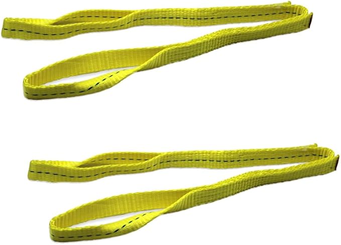 2 Pack Polyester Lifting Slings, 1" x 3' Twisted Eye Web Slings, Lifting Strap for Hoist, Heavy Duty Rigging Straps, 1600 lbs Vertical Rigging Moving Towing Hoisting Work Gear