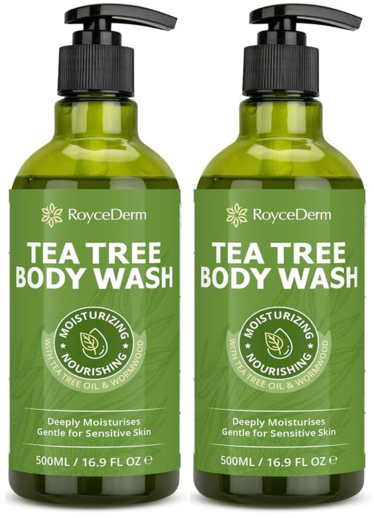 Antifungal Body Wash & Soap with Tea Tree Oil - 2 Pack Tinea Versicolor Body Wash for Back Acne, Folliculitis, For Jock Itch, Athletes Foot, Body Odor, Ringworm - 2 Pack