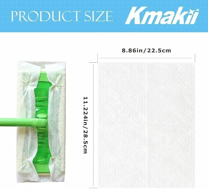 KMAKII Dry Sweeping Cloths Dry Mop Refills for Floor Mopping and Cleaning Disposable Dusting Cloths Electrostatic Cloths Unscented 180 Counts